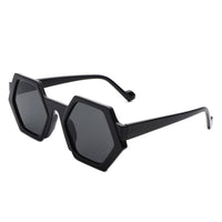 Cramilo Eyewear Sunglasses Black Starpath - Geometric Round Irregular Tinted Fashion Sunglasses