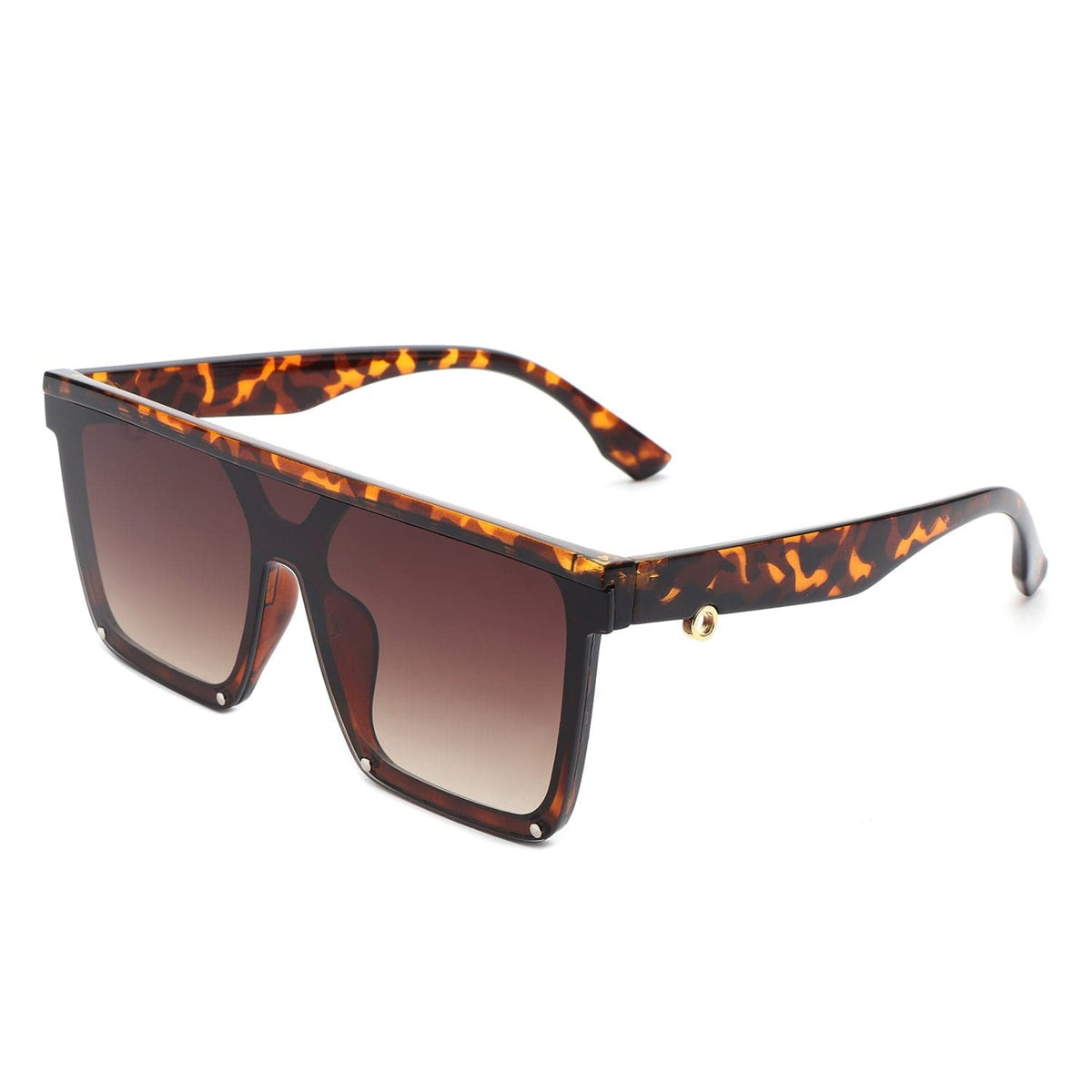 Cramilo Eyewear Sunglasses Black Sunquest - Square Flat Top Women Fashion Oversize Sunglasses