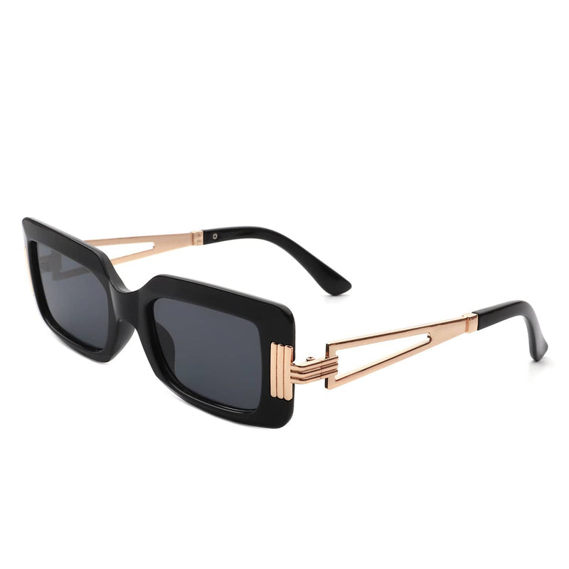 Cramilo Eyewear Sunglasses Black Sylphine - Oversize Sporty Square Chunky Shield Sunglasses