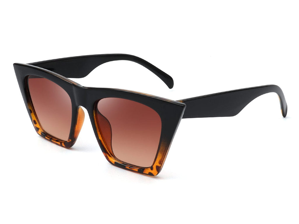 Cramilo Eyewear Sunglasses Black/Tortoise Lysira - Women Retro Cat Eye High Pointed Fashion Sunglasses