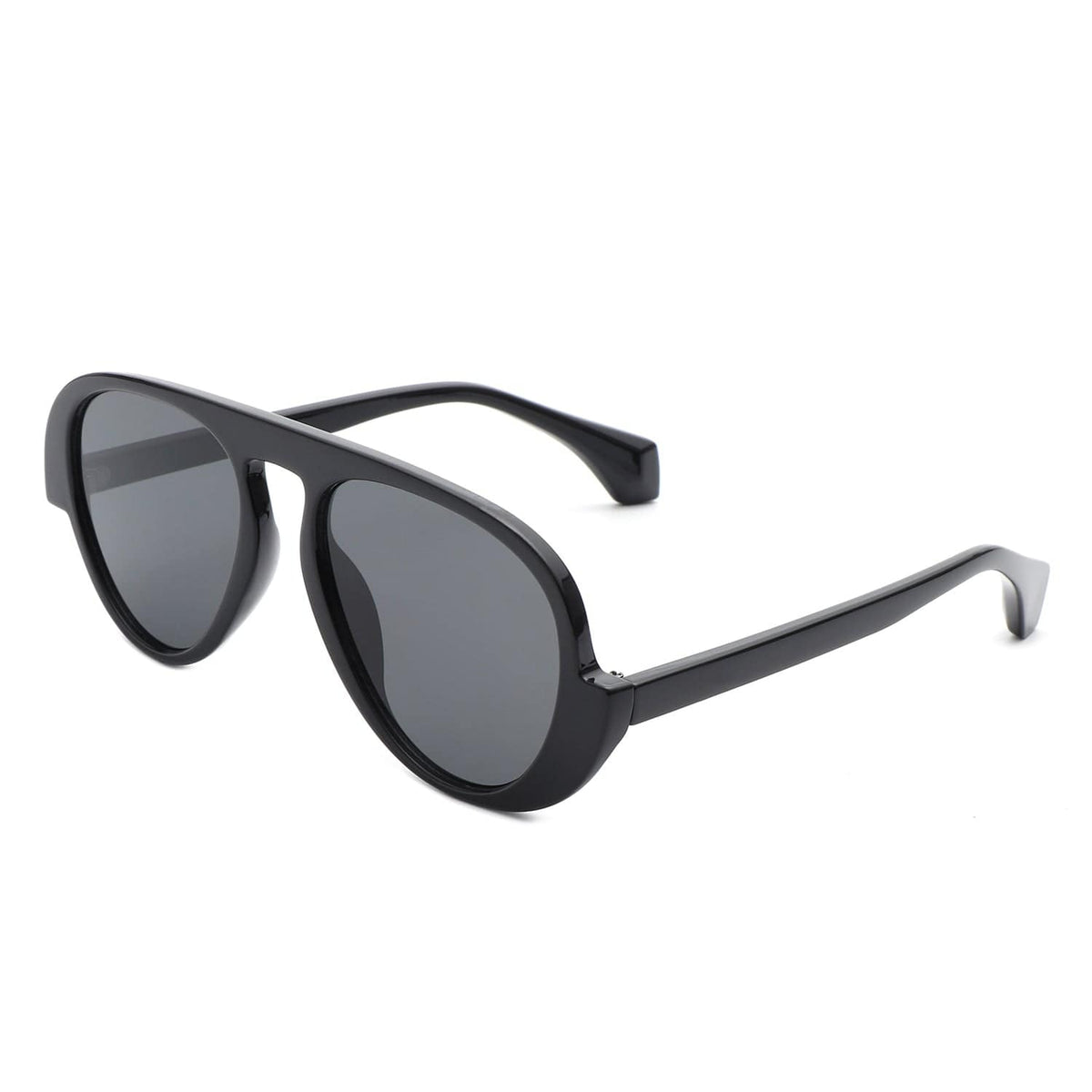 Cramilo Eyewear Sunglasses Black Twinklez - Futuristic Fashion Chunky Vintage Inspired Aviator Sunglasses