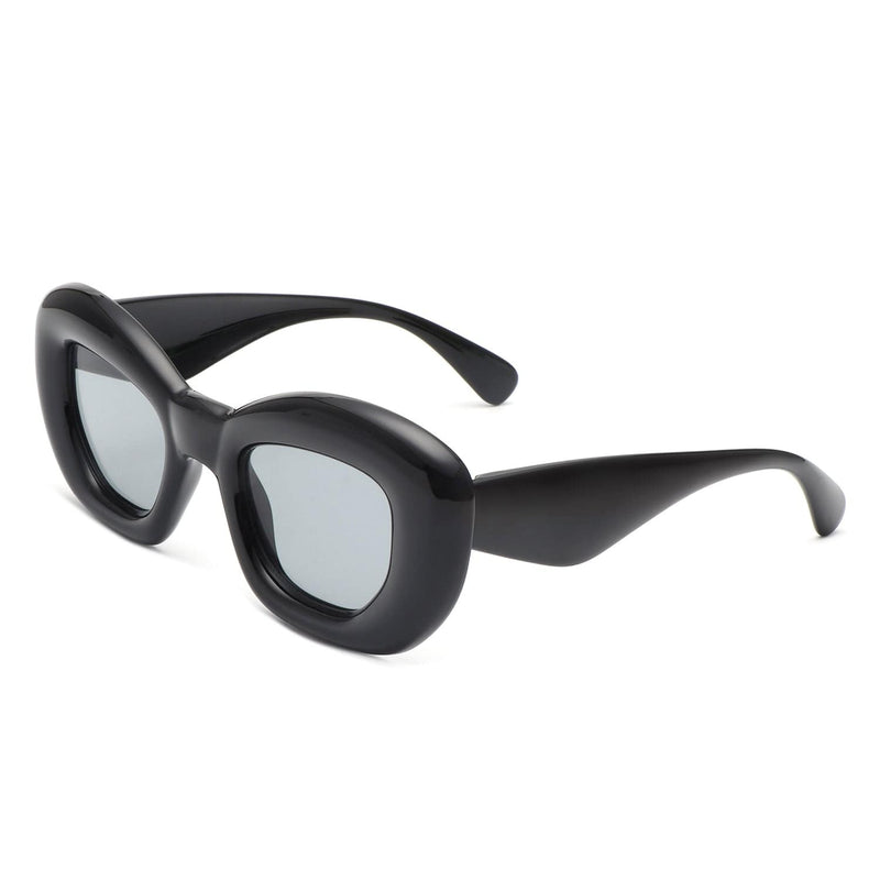 Cramilo Eyewear Sunglasses Black Uplos - Square Thick Frame Women Fashion Cat Eye Sunglasses
