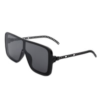 Cramilo Eyewear Sunglasses Black Wildwind - Square Fashion Flat Top Oversize Retro Sunglasses