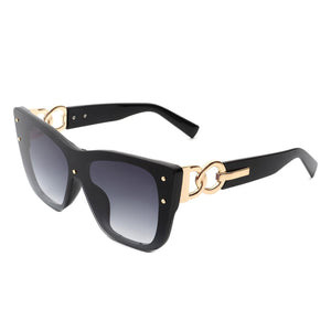 Cramilo Eyewear Sunglasses Black Windborn - Women Retro Square Tinted Cat Eye Fashion Sunglasses