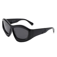 Cramilo Eyewear Sunglasses Black Xaron - Geometric Square Tinted Oversize Chunky Fashion Sunglasses