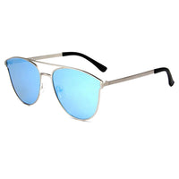 Cramilo Eyewear Sunglasses Blue Almonte - Women Flat Lens Polarized Round Fashion Sunglasses