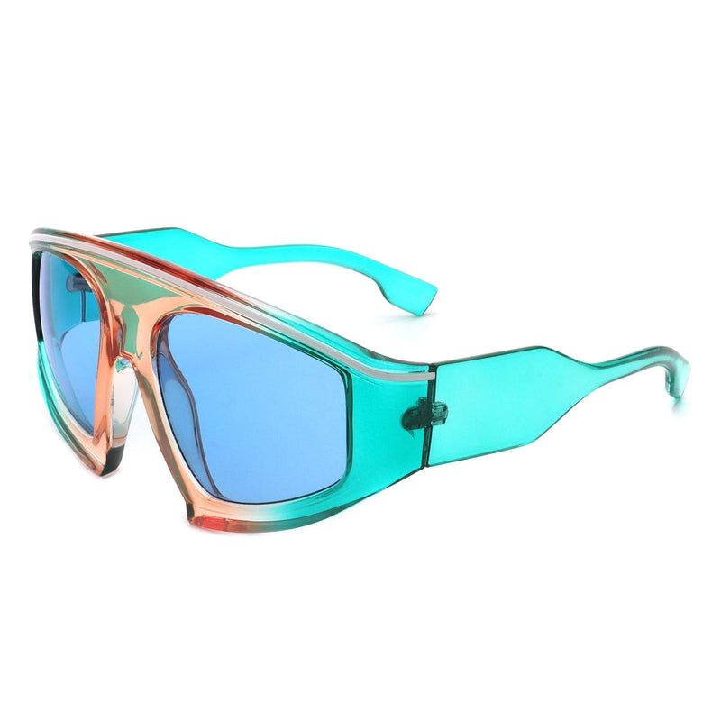 Cramilo Eyewear Sunglasses Blue Bramble - Oversize Futuristic Square Women Fashion Sunglasses