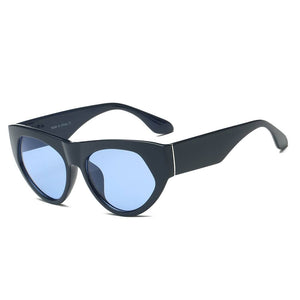 Cramilo Eyewear Sunglasses Blue CABAZON | Women Round Cat Eye Sunglasses