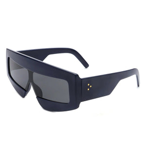 Cramilo Eyewear Sunglasses Blue Celestia - Rectangle Chunky Oversize Square Tinted Flat Top Sunglasses