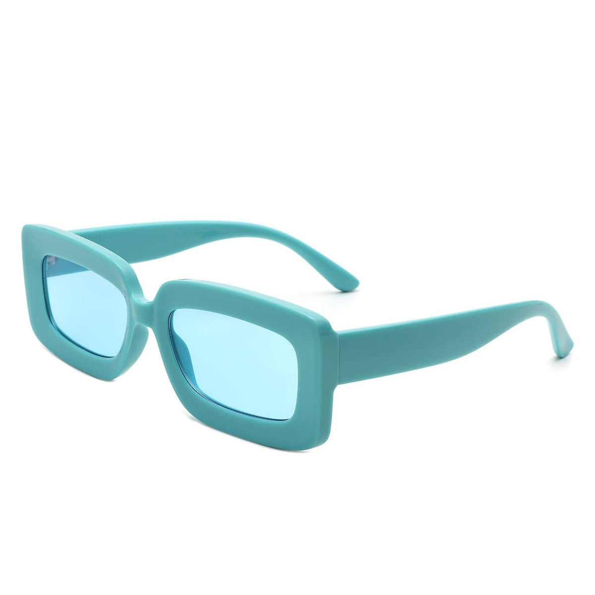 Cramilo Eyewear Sunglasses Blue Celestra - Rectangle Flat Lens Fashion Tinted Square Sunglasses