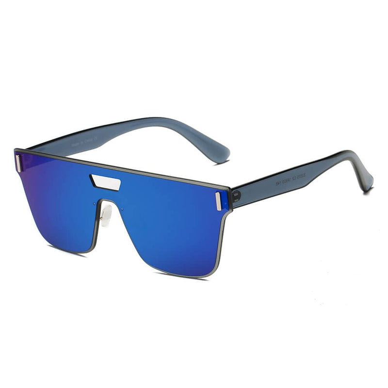 Cramilo Eyewear Sunglasses Blue DEVON | Unisex Retro Square Mirrored Sunglasses