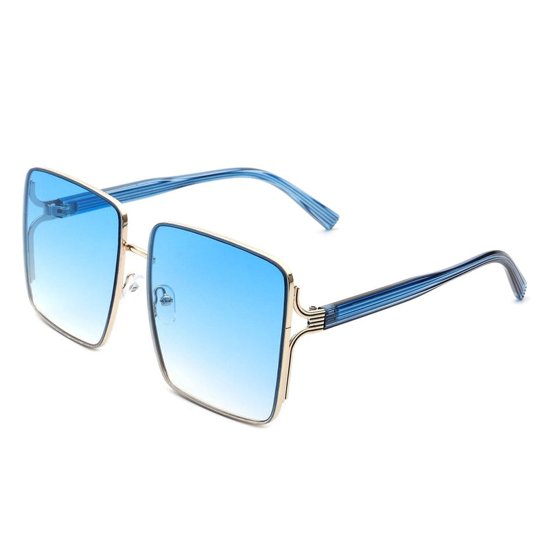 Cramilo Eyewear Sunglasses Blue Evangely - Classic Square Tinted Fashion Oversize Women Sunglasses