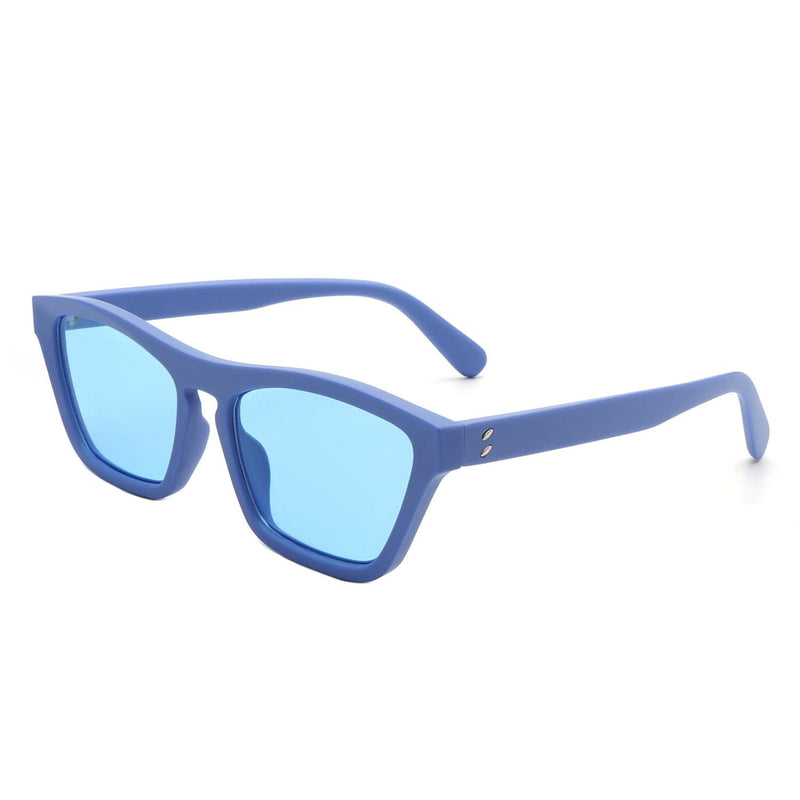 Cramilo Eyewear Sunglasses Blue Glim - Square Chic Flat Lens Tinted Fashion Sunglasses