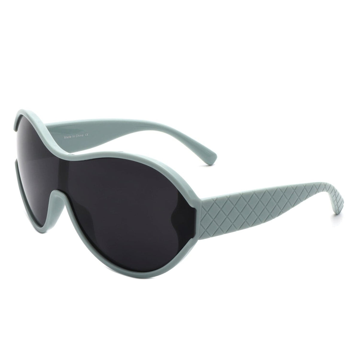 Cramilo Eyewear Sunglasses Blue Gwyneth - Oversize Oval Retro Circle Fashion Curved Round Sunglasses