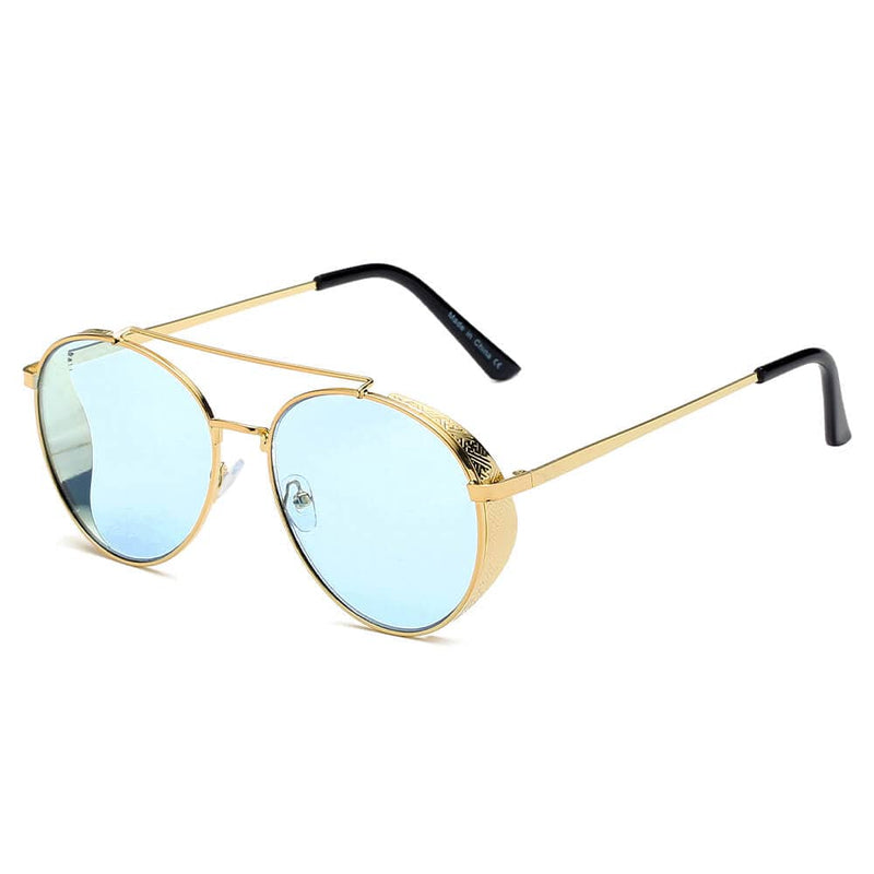 Cramilo Eyewear Sunglasses Blue LAREDO | Modern Aviator Brow Bar Aviator Fashion Sunglasses