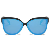 Cramilo Eyewear Sunglasses Blue LENOIR | Women Oversized Mirrored Cat Eye Sunglasses