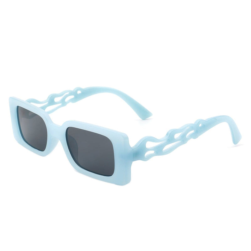 Cramilo Eyewear Sunglasses Blue Lirael - Rectangle Retro Irregular Frame Fashion Tinted Square Sunglasses