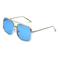 Cramilo Eyewear Sunglasses Blue MAGNA | Oversized Pillowed Square Fashion Rim Aviator Design Sunglasses