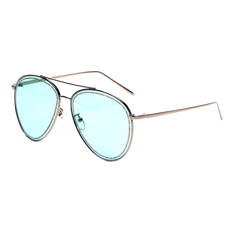 Cramilo Eyewear Sunglasses Blue NAMPA | Women Glitter Rimmed Fashion Aviator Sunglasses