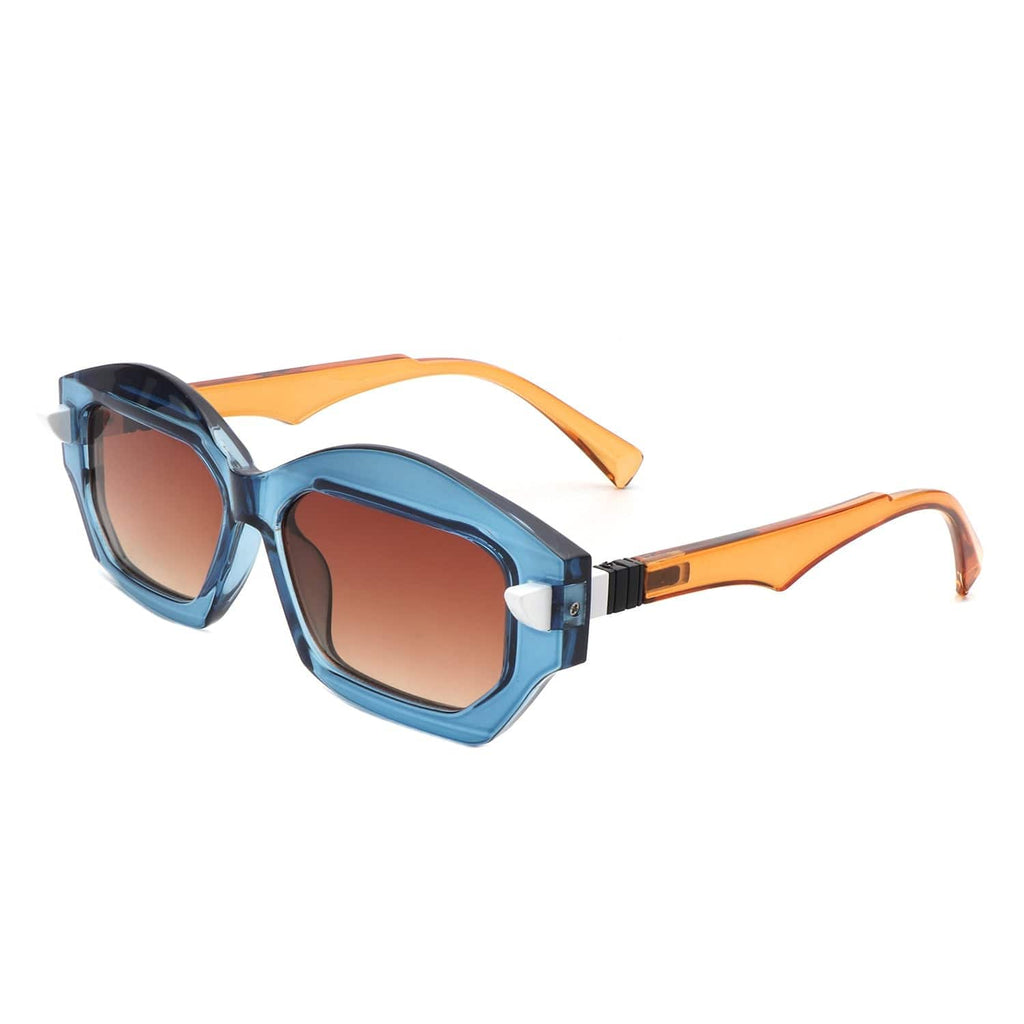 Cramilo Eyewear Sunglasses Blue/Orange Elysar - Geometric Modern Fashion Square Sunglasses