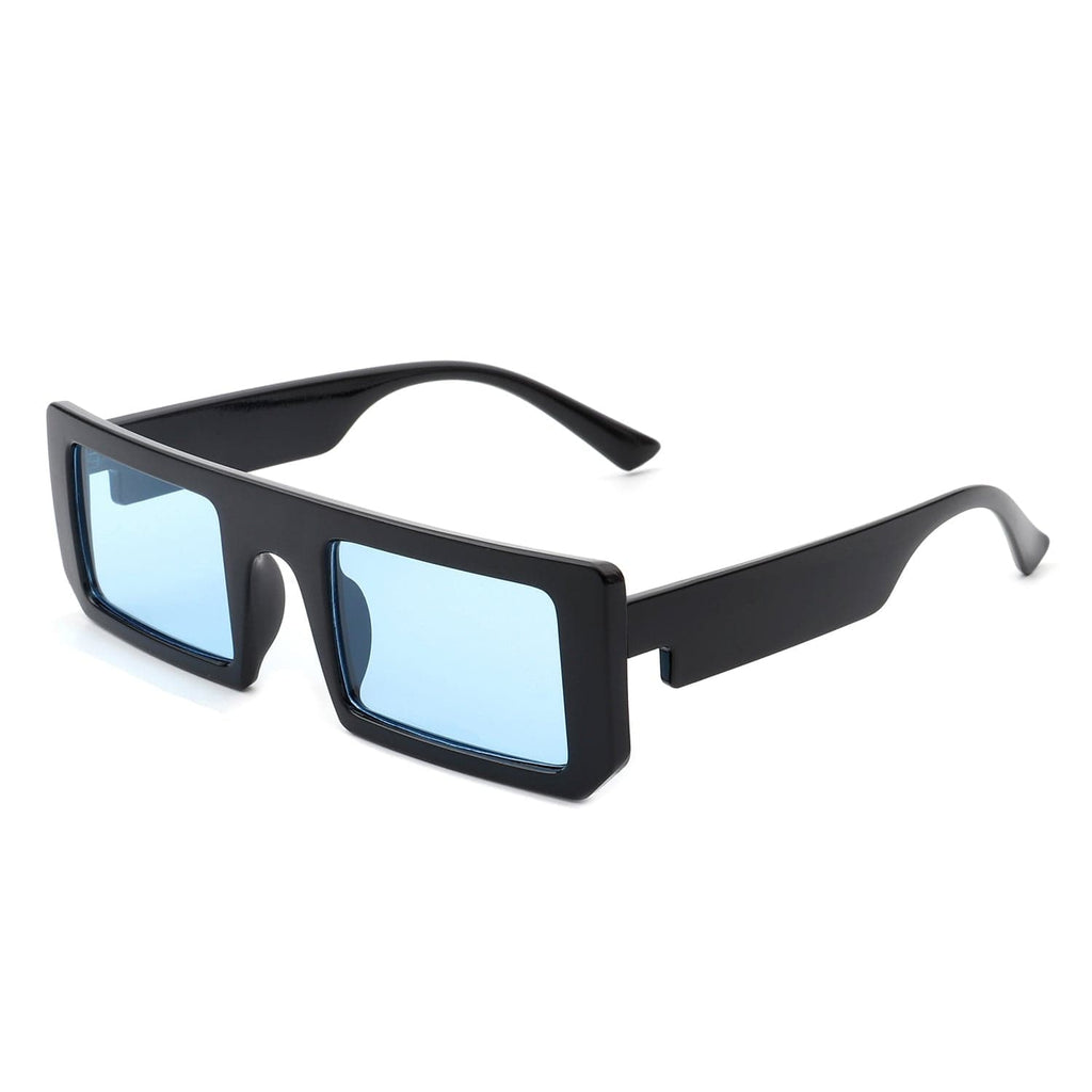Cramilo Eyewear Sunglasses Blue Pallasia - Rectangle Retro 90s Vintage Fashion Flat Top Square Sunglasses