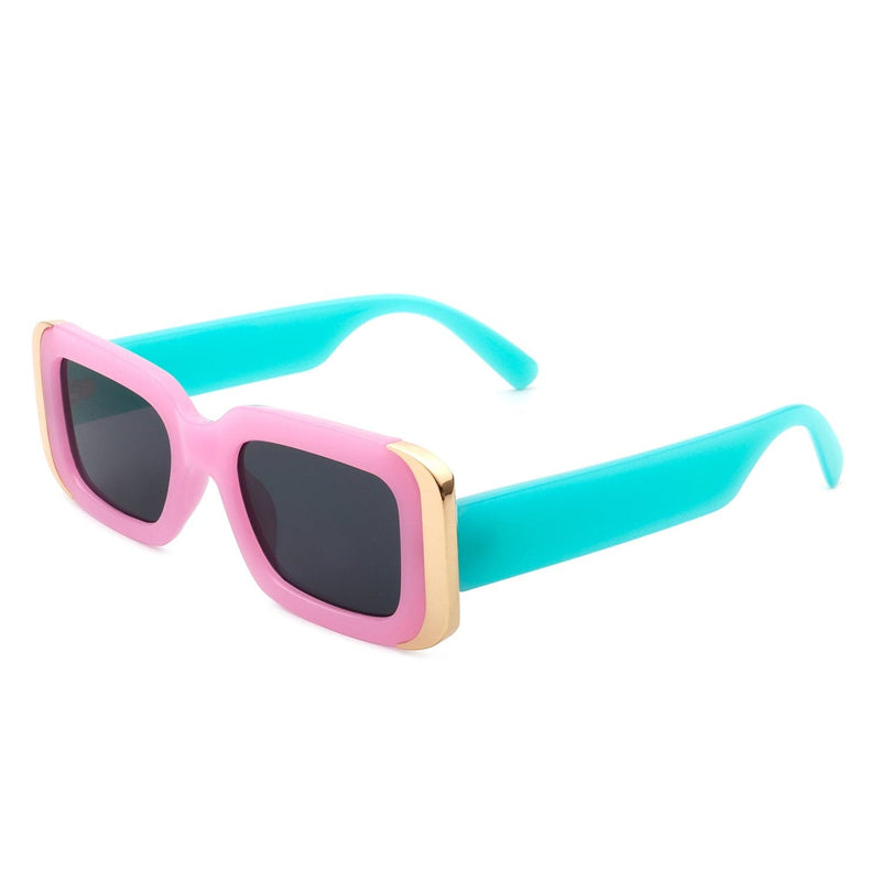 Cramilo Eyewear Sunglasses Blue Quixotic - Rectangle Narrow Fashion Tinted Square Sunglasses