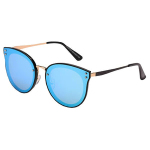 Cramilo Eyewear Sunglasses Blue RIMINI | Women Round Cat Eye Fashion Sunglasses