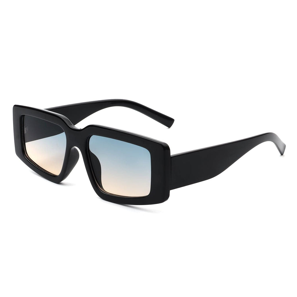 Cramilo Eyewear Sunglasses Blue to Peach Gradient Ultronia - Rectangle Retro Fashion 90's Vintage Square Sunglasses