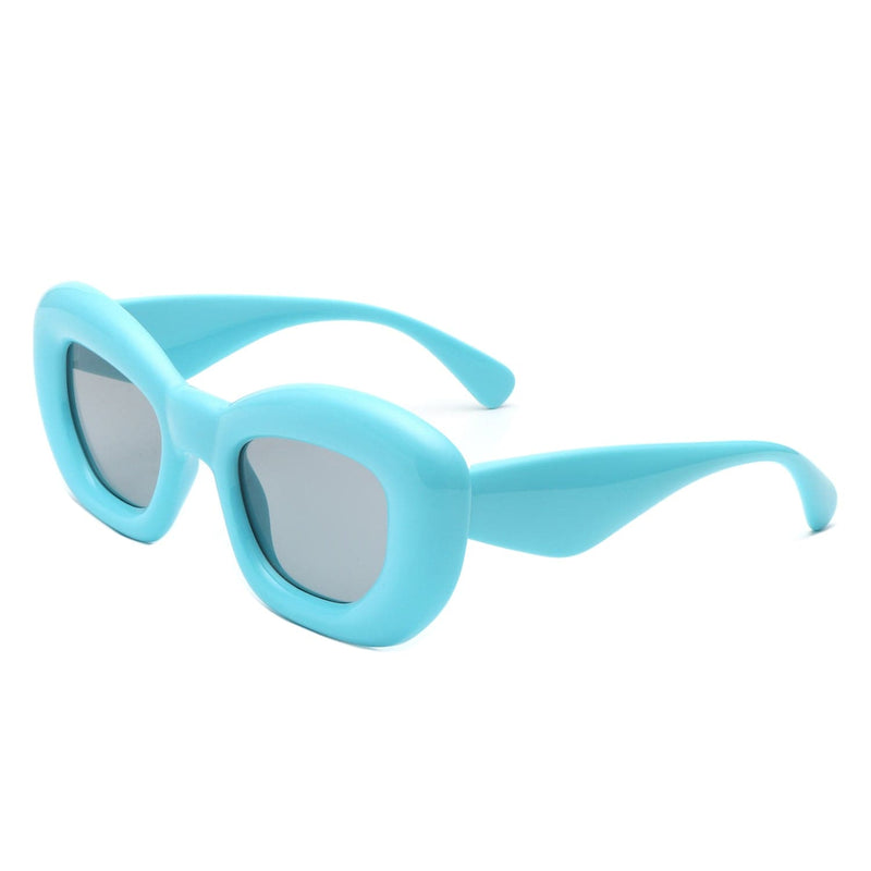 Cramilo Eyewear Sunglasses Blue Uplos - Square Thick Frame Women Fashion Cat Eye Sunglasses