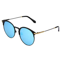 Cramilo Eyewear Sunglasses Blue VILLARROBLEDO | Women Round Horn Rim Style Polarized Sunglasses