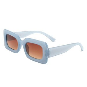 Cramilo Eyewear Sunglasses Blue Zyra - Square Flat Top Narrow Tinted  Fashion Wholesale Sunglasses
