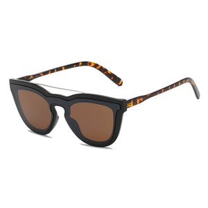 Cramilo Eyewear Sunglasses Brown AIEA | Unisex Fashion Brow-Bar Single Flat Lens Round Sunglasses Circle