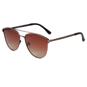 Cramilo Eyewear Sunglasses Brown Almonte - Women Flat Lens Polarized Round Fashion Sunglasses