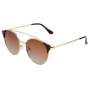 Cramilo Eyewear Sunglasses Brown Antequera | Women Round Polarized Brow-Bar Cat Eye Fashion Sunglasses