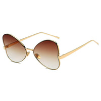 Cramilo Eyewear Sunglasses Brown LINDSAY | Women Oversized Rounded Butterfly Fashion Sunglasses