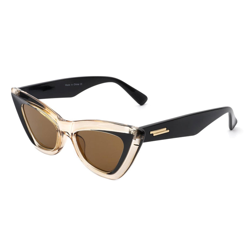 Cramilo Eyewear Sunglasses Brown Nimbless - Retro High Pointed Women Fashion Cat Eye Sunglasses