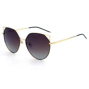 Cramilo Eyewear Sunglasses Brown PROVENCE | Women Polarized Round Cat Eye Sunglasses