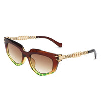 Cramilo Eyewear Sunglasses Brown Skylight - Women Chic Chain Link Design Fashion Cat Eye Sunglasses