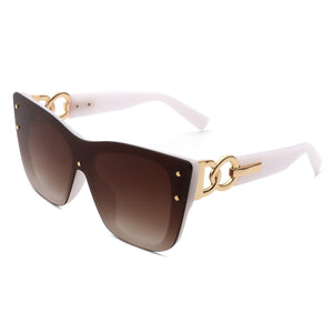 Cramilo Eyewear Sunglasses Brown Windborn - Women Retro Square Tinted Cat Eye Fashion Sunglasses