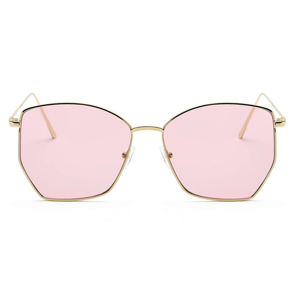 Cramilo Eyewear Sunglasses Cardiff - Women Oversize Geometric Metal Fashion Sunglasses