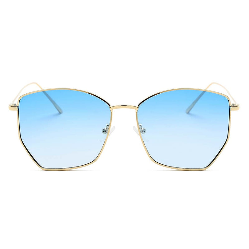 Cramilo Eyewear Sunglasses Cardiff - Women Oversize Geometric Metal Fashion Sunglasses