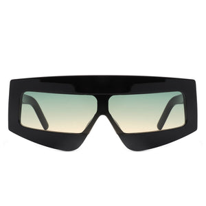 Cramilo Eyewear Sunglasses Celestia - Rectangle Chunky Oversize Square Tinted Flat Top Sunglasses