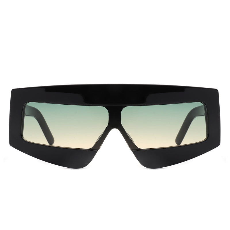 Cramilo Eyewear Sunglasses Celestia - Rectangle Chunky Oversize Square Tinted Flat Top Sunglasses