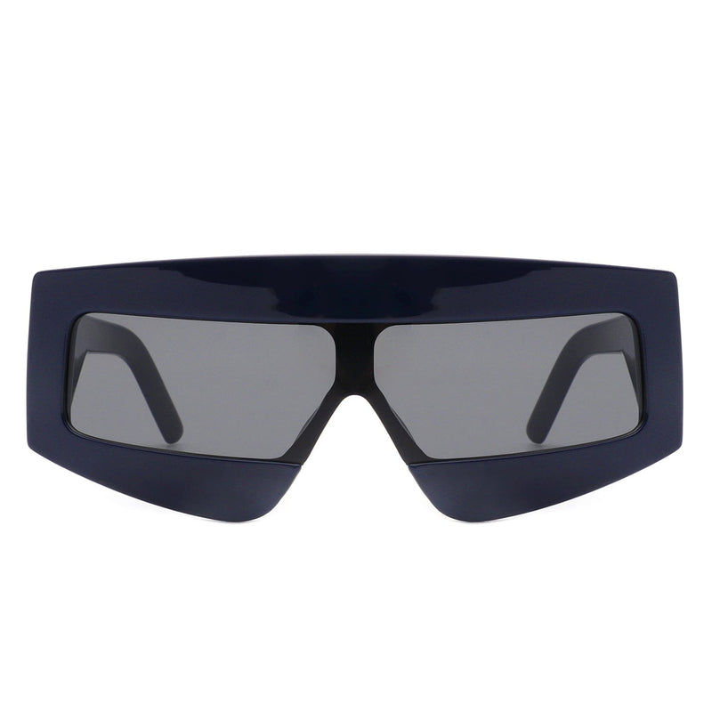 Cramilo Eyewear Sunglasses Celestia - Rectangle Chunky Oversize Square Tinted Flat Top Sunglasses