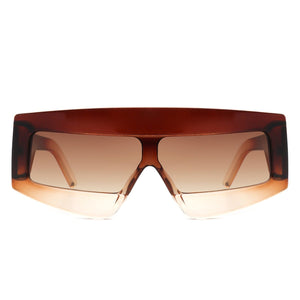 Cramilo Eyewear Sunglasses Celestia - Rectangle Chunky Oversize Square Tinted Flat Top Sunglasses