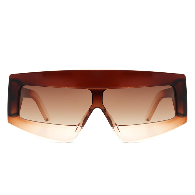 Cramilo Eyewear Sunglasses Celestia - Rectangle Chunky Oversize Square Tinted Flat Top Sunglasses