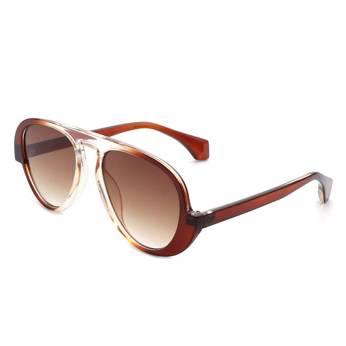 Cramilo Eyewear Sunglasses Chocolate Twinklez - Futuristic Fashion Chunky Vintage Inspired Aviator Sunglasses