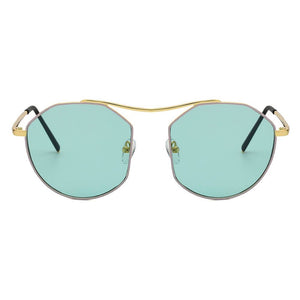 Cramilo Eyewear Sunglasses CHOCTAW - Round Tinted Geometric Brow-Bar Fashion Sunglasses