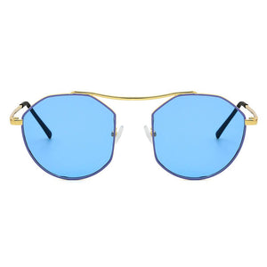 Cramilo Eyewear Sunglasses CHOCTAW - Round Tinted Geometric Brow-Bar Fashion Sunglasses