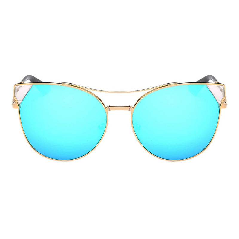 Cramilo Eyewear Sunglasses CLARCKSTON | Women's Trendy Mirrored Lens Cat Eye Sunglasses